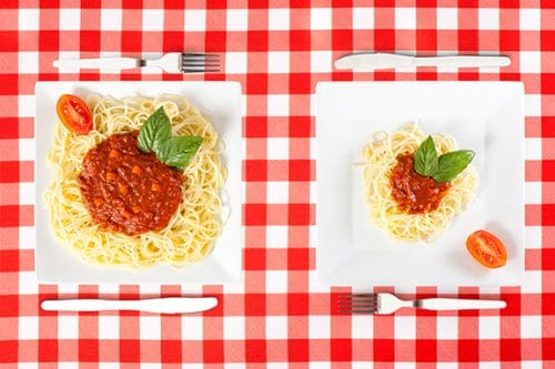 Two portions of Spaghetti