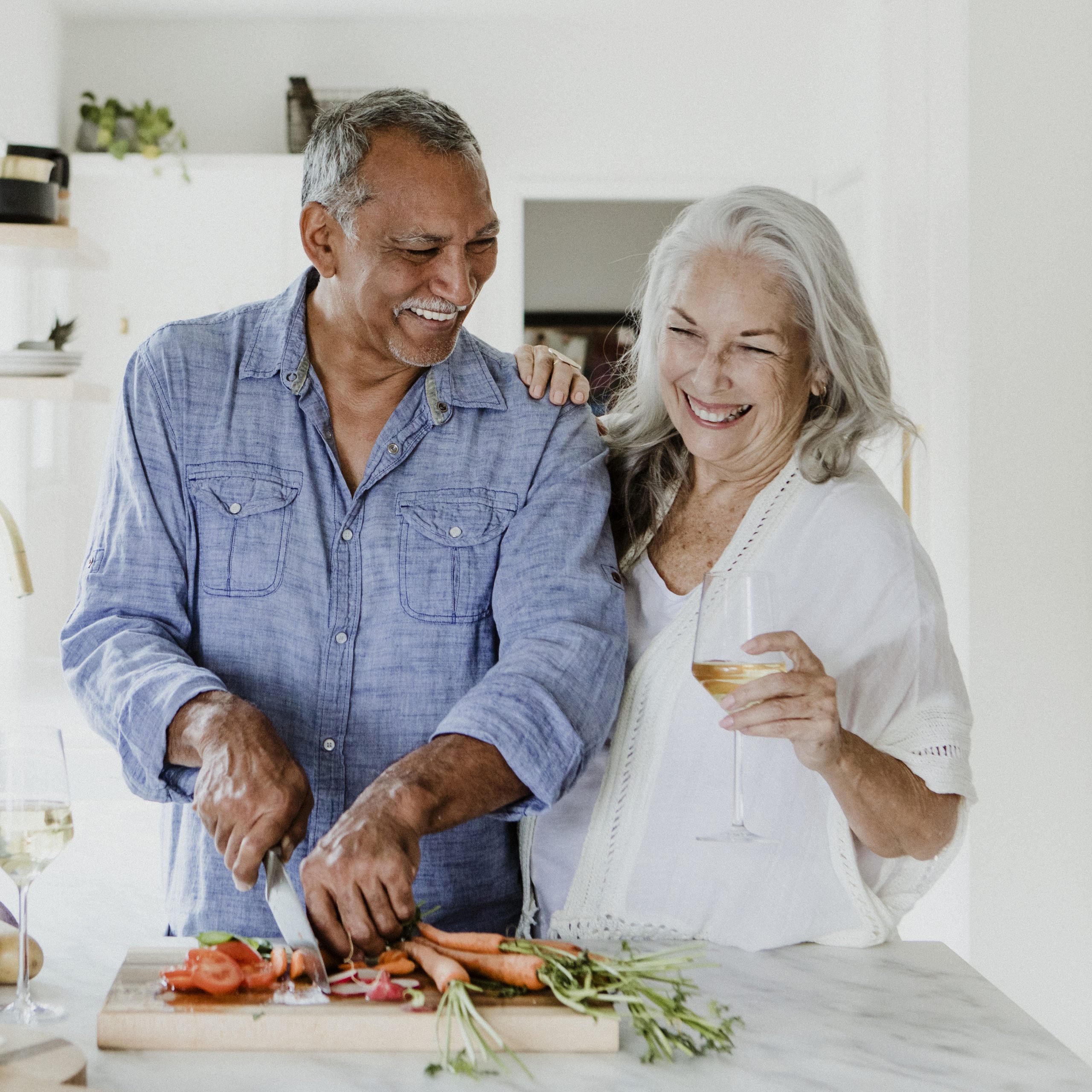 couple cooking in a kitchen